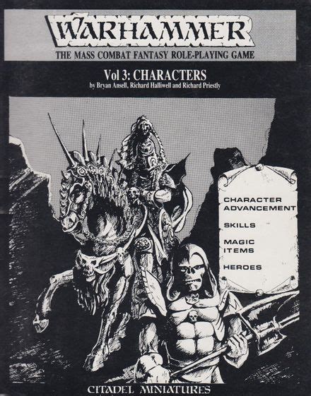 Warhammer 1st Edition Volume 3 Characters Warhammer The Old