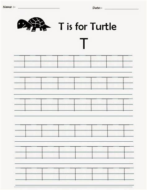 Kindergarten Worksheets Printable Tracing Worksheets Alphabet T