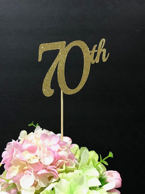 Set Of Three 70th Birthday Centerpiece 70th Anniversary Etsy