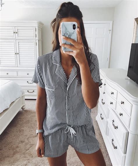 cozy vibes for this saturday morning 💕 i love lounging in pajama sets and this stripe one is a
