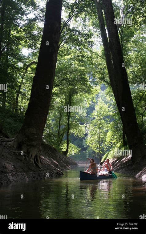 Canoe Boat Green River Mammoth Cave National Park Kentucky Stock Photo