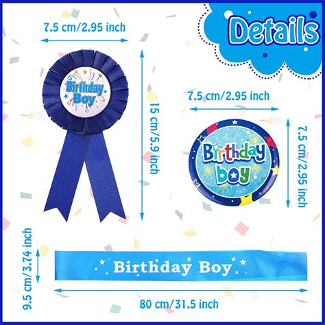Birthday Boy Decorations Set Includes Birthday Boy Holographic Badge