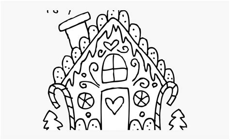 Gingerbread House Clip Art Black And White