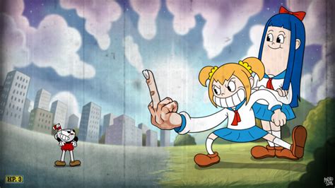 Popuko Pipimi And Cuphead Poptepipic And 1 More Drawn By Andro
