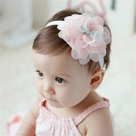 Baby Girl Headband Lace Big Flower Baby Girl Hairband Head Wrap Elastic