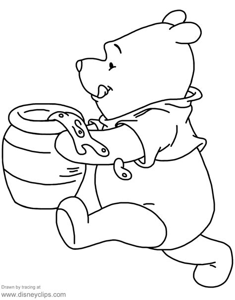 Pooh, tigger, kanga, rabbit, eeyore, roo, lumpy, piglet and more and more. Winnie the Pooh Honey Coloring Pages | Disneyclips.com