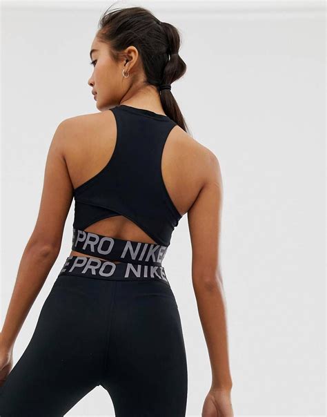 Nike Training Crossover Crop Top In Black Asos Womens Workout