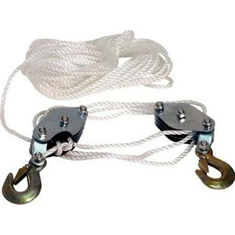 Rope Block And Tackle Pulley Hoist Tool Lift Lifting Pully Rigging Tool