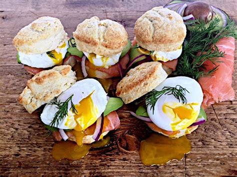 Breakfast Shortcakes With Smoked Salmon Poached Eggs Marcia Selden Catering Events