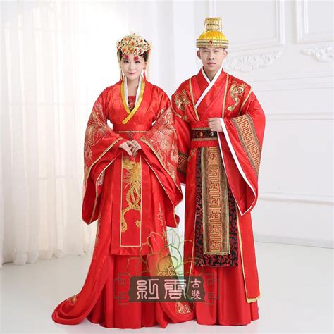 Chinese National Hanfu Red Ancient China Couple Suit Men Clothing