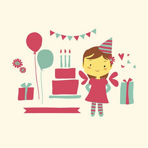 Happy Birthday Girl In Cake Illustrations Royalty Free Vector Graphics