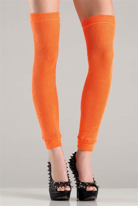 Thigh Highs Orange Thigh High Stockings Afashion