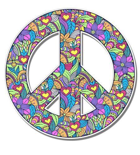 Magnet Peace Sign Floral Cute Hippie Magnetic Vinyl Sticks To Any