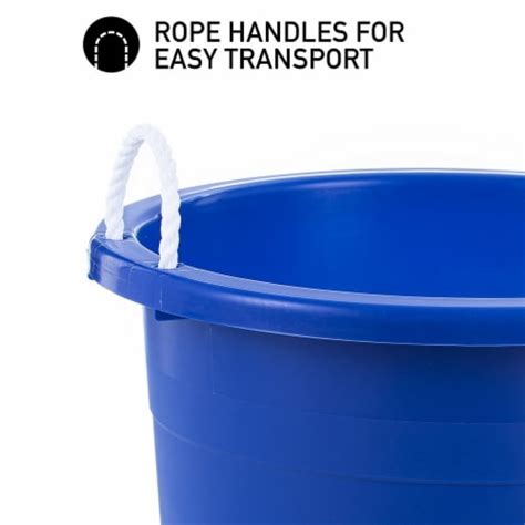 United Solutions 19 Gallon Large Plastic Utility Tub W Rope Handle