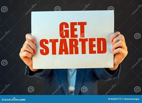 Get Started Business Motivational Message Stock Image Image Of Vision