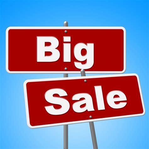 Free Photo Big Sale Signs Indicates Offer Save And Promotion