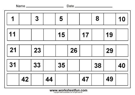 1 50 Number Charts To Print Activity Shelter Free Printable Tracing