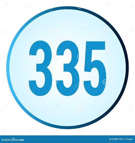 Number 335 Symbol Or Logo With Round Frame In Blue Gradient Color