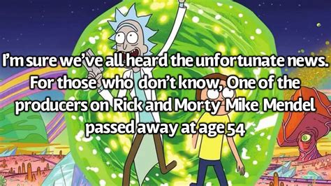 Rick And Morty Mike Mendel Tribute Video Youtube