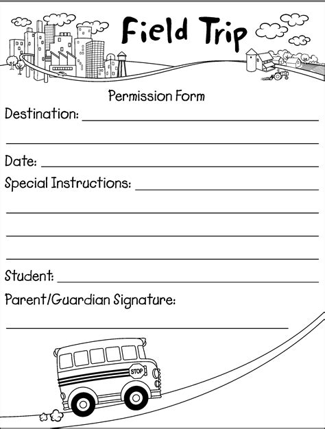 Printable Permission Slips For Field Trips