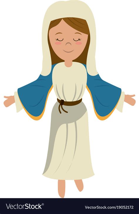 Virgin Mary Cartoon Royalty Free Vector Image VectorStock
