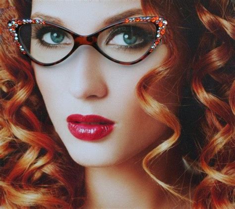 Crystal Eyewear Cat Style Eyewear Frames Tangerine Swarovski Crystal
