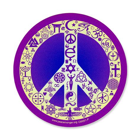Coexist Peace Symbol Interfaith Color Mini Sticker