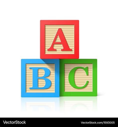 Wooden Alphabet Cubes With Abc Letters Royalty Free Vector