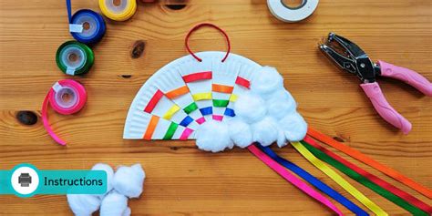 Rainbow Craft Ribbon Weaving Teacher Made Twinkl