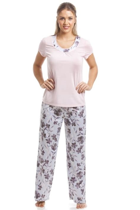 Pink Short Sleeve Floral Pyjama Set