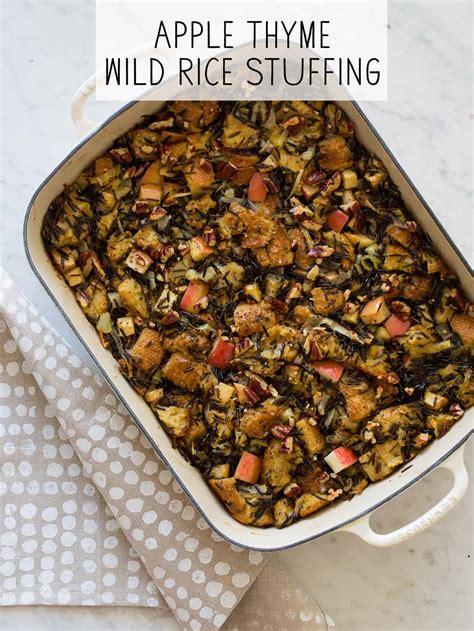 Browse all wild rice recipes. Apple Thyme Wild Rice Thanksgiving Stuffing recipe | Spoon Fork Bacon