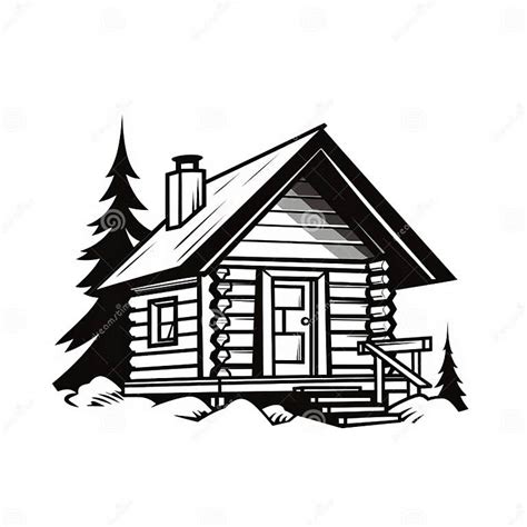 Simple Cabin House Vector Silhouette Clean And Bold Black And White