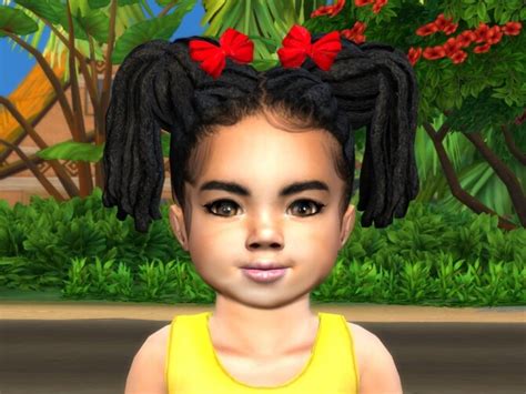 Dread Buns Pigtails Toddler By Drteekaycee At Tsr Sims 4 Updates