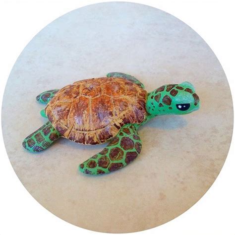 Green Sea Turtle Polymer Clay Turtle Polymer Clay Sculptures Clay