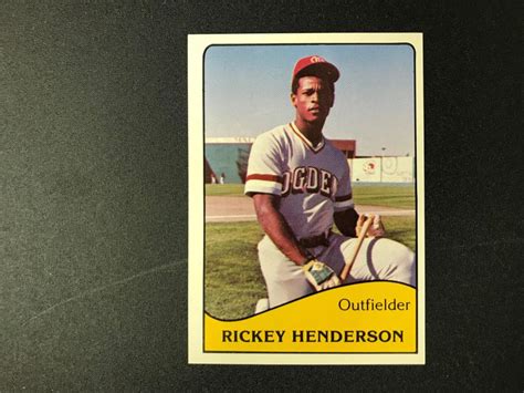 Rookie cards and one of my favorite cards of the junk era in general ever since i started collecting as a kid in the late 1980's. Sold Price: 1979 TCMA Rickey Henderson Rookie Card (Minor League) - Invalid date EDT