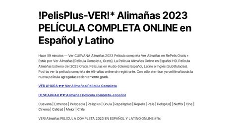 Pelisplus Ver Alimañas 2023 PelÍcula Completa Online En Español Y Latino