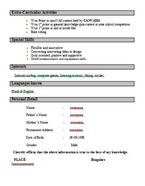It follows a simple resume format, with name and address bolded at the top, followed by objective, education, experience, and awards and acknowledgements. INTERVIEW: RESUME FORMAT