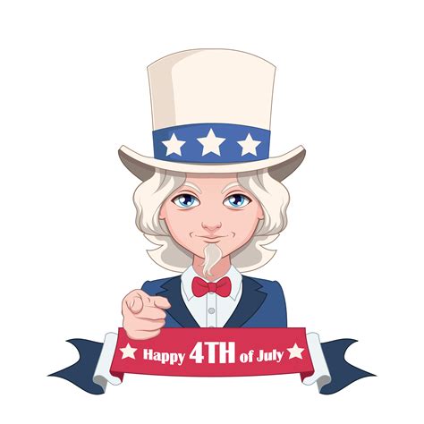 Uncle Sam Illustration With 4th Of July Banner 599461 Vector Art At