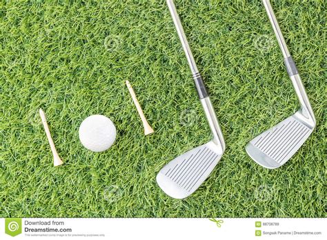 Golf Club And Golf Ball On Green Grass Stock Image Image Of Equipment