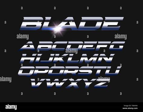 Blade Vector Letters Set Slashed Alphabet With Sleek Steel Texture
