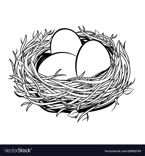 The majority of birds build some type of nest in order to lay their eggs and rear their young chicks. Nest with golden egg coloring Royalty Free Vector Image