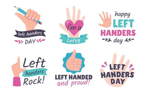 Left Handers Day Sticker Collection 3077150 Vector Art At Vecteezy