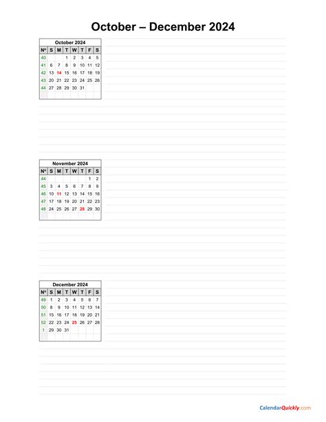 October To December 2024 Calendar Calendar Quickly