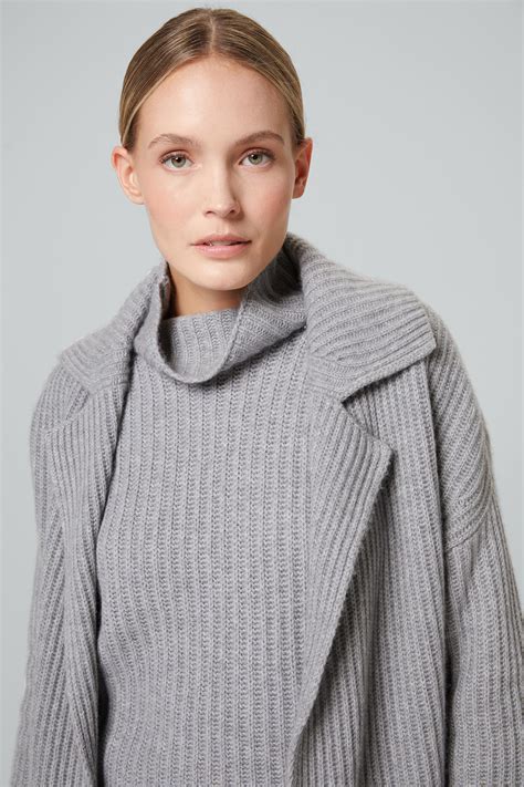 Smart Luxury Langer Cashmere Cardigan In Grau Im Windsor Online Shop