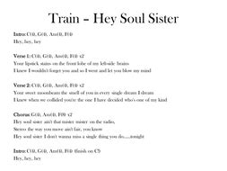 chorus: hey, soul sister ain't that mr. Hey Soul Sister - Train; chords and lyrics | Teaching ...