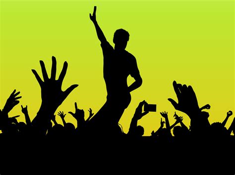10 Concert Crowd Vector Images Crowd Silhouette Vector Free Cartoon