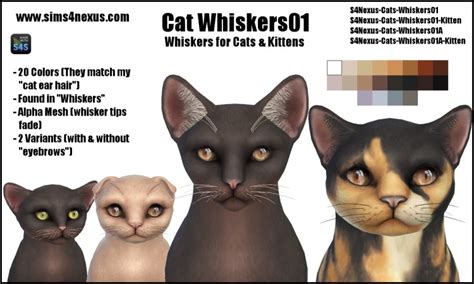 Cat Whiskers01 Original Content Sims 4 Nexus In 2020 Sims 4 Pets