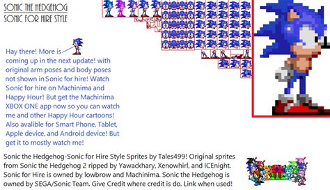 Sonic For Hire Sonic The Hedgehiog Sprites V1 By Tales499 On Deviantart