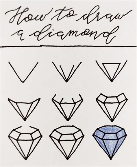 Best 12 How To Draw A Diamond Easy Step By Step Drawing Tutorial For