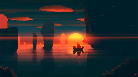 2560x1440 Boat Artist Artwork Digital Art Hd Deviantart Sunset